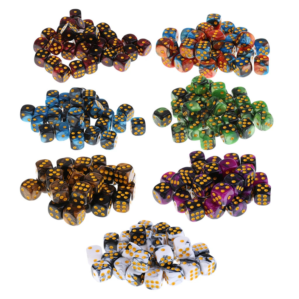 210Pcs 12mm Square Dice D6 Six Sided Die for Dungeons & Dragons Party Supply