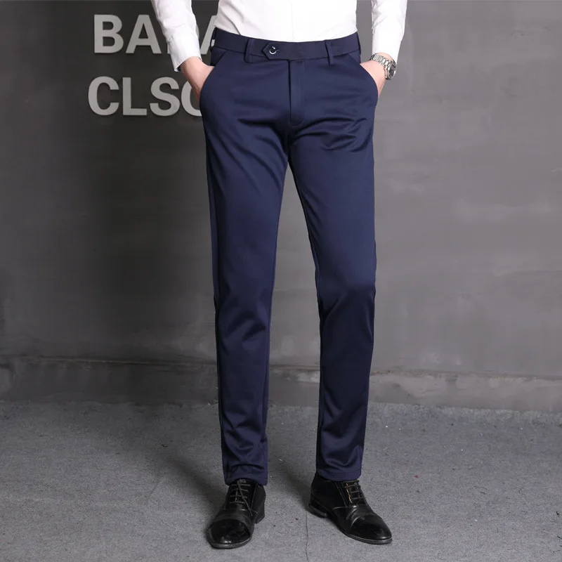 

Autumn Formal Wear Suit Pants Straight-Cut Casual Pants Men Business Trousers Korean-style Fashion Slim Fit Elasticity Suit Pant