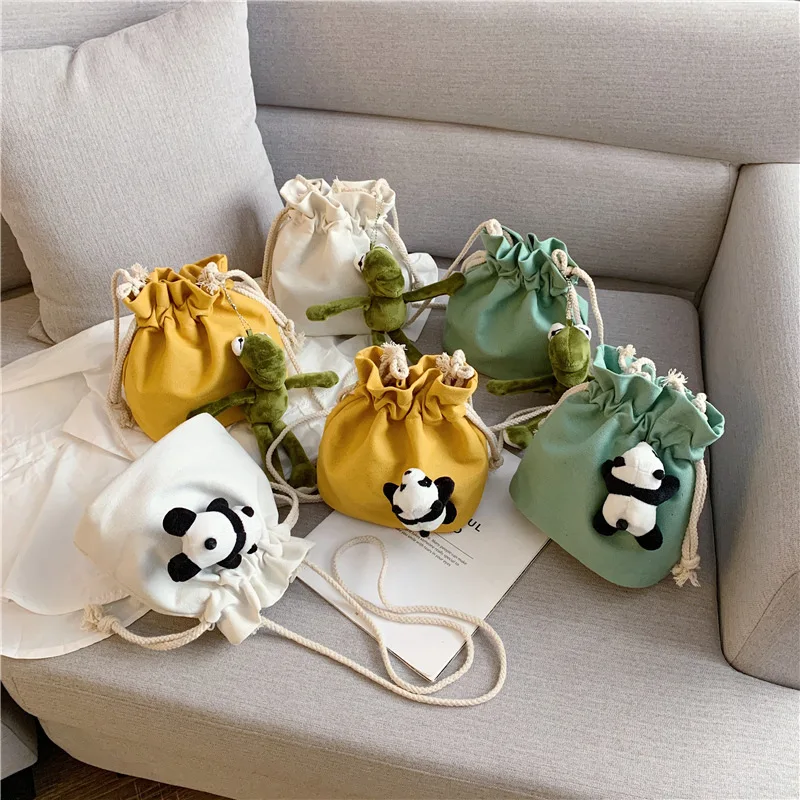 

Korean-style New Style Cute Drawstring Drawstring Bag Shoulder Bag GIRL'S Japanese-style Fresh Western Style Bucket Bag Cartoon