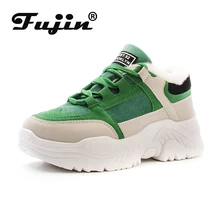 FUJIN/Брендовые женские повседневные кроссовки; сезон осень-зима; теплая Женская обувь с Плюшевым Мехом на шнуровке; Cpmfortable для женщин FUJIN/Брендовые женские повседневные кроссовки; сезон осень-зима; теплая Женская обувь с Плюшевым Мехом на шнуровке; Cpmfortable для женщин