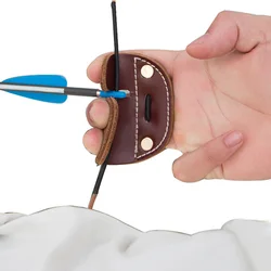 Breathable Durable Soft Archery Game Protective Gear Traditional Recurved Bow Double-Layer Artificial Cow Leather Finger Guard