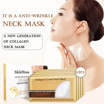 

5Pcs/Set New Neck Masks Crystal Collagen Whitening Anti-Aging Nourishing Neck Whitening Moisturizing Skin Care Neck Patches