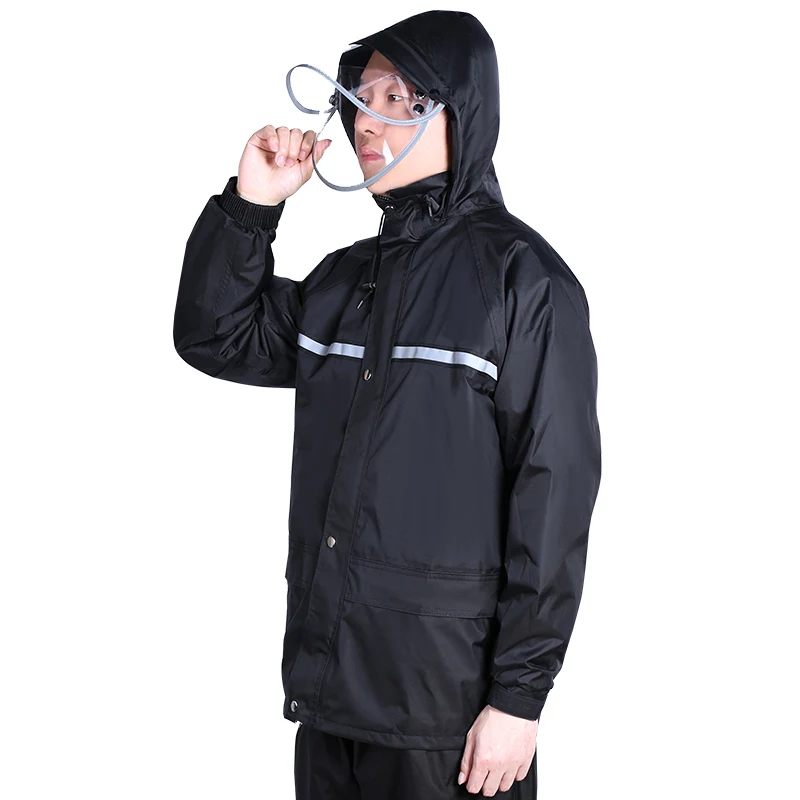 

Непроницаемый дождевик QIAN для женщин и мужчин, костюм, дождевик с капюшоном для улицы, Женский дождевик для мотоцикла, рыбалки, кемпинга, дождевик, муфта