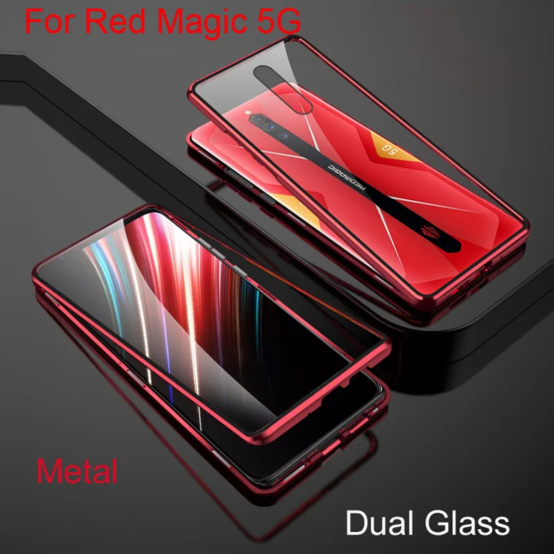 Магнитный адсорбционный Fip чехол для Nubia Red Magic телефона NX659J с металлической рамой