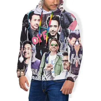 

Robert Downey Jr Hoodie Robert Downey Jr Hoodies Outdoor Black Pullover Hoodie Stylish X Warm Men Long Hoodies