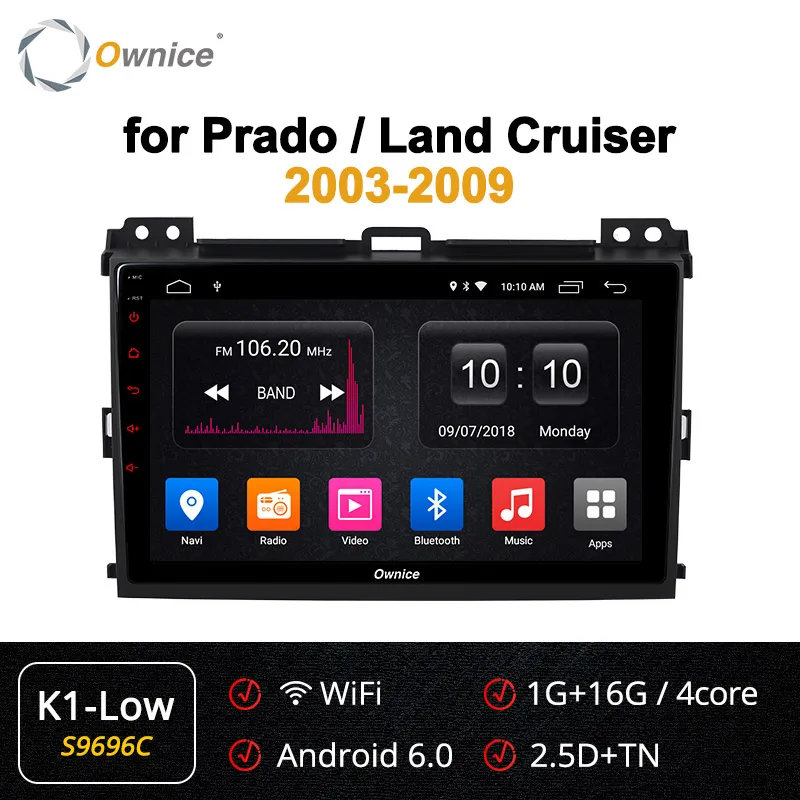 S9696 K1-Low Ownice K3 K5 K6 Восьмиядерный Android 9,0 радио автомобильный DVD gps Navi для Toyota Prado 2004-2009 Land Cruiser 2003 360 Panorama DSP 4G - Цвет: S9696 K1-Low