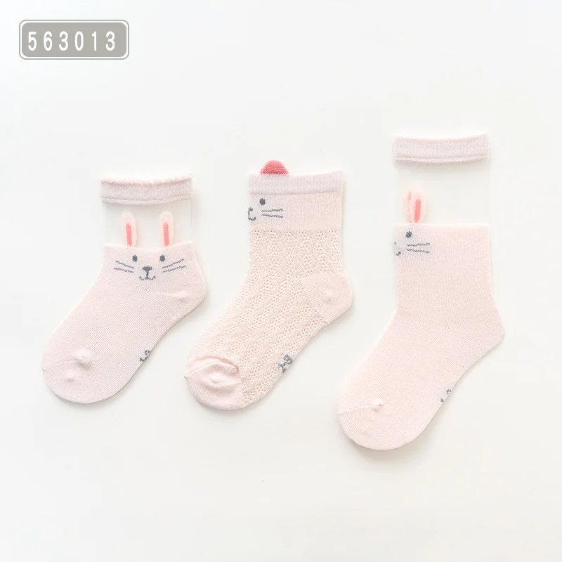 pink rabbit Caramella новые милые симпатичные детские носочки для маленьких девочек Ультра тонкие длинные весенние, летние носки розовые сетчатые прозрачные носки детские кружевные носки для девочек - Цвет: pink rabbit