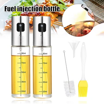 

Olive Oil Sprayer Set 90ml 5 in 1 Oil Dispenser Glass Bottle for BBQ Salad Cooking Roasting Grilling Baking SER88