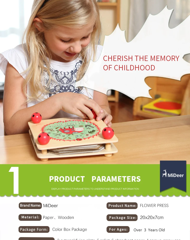 Mideer Wooden Plant Specimens Toy,Funny Wooden Art Outdoor Play Learning Educational Toys