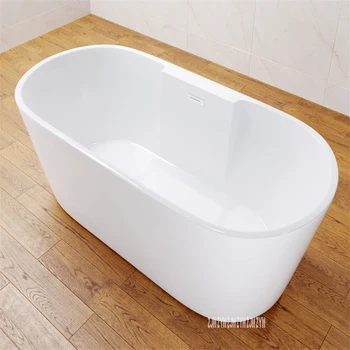 

6305 1.5m Adult Acrylic Fiberglass Bathtub Floor Type Oval Freestanding Tub Modern Bathroom Bathtub With Tap Hardware Part