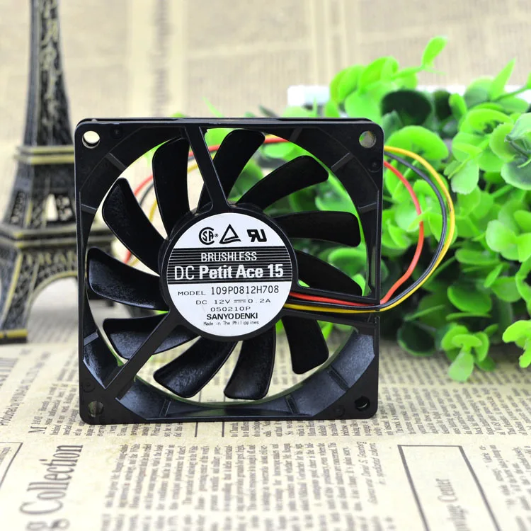 Для Sanyo 8015 12V 0.2A 8 см 3 линии для измерения скорости шкафа Вентилятор охлаждения