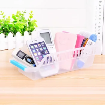 

New Refrigerator Storage Transparent Kitchen Plastic Collecting Box Basket Bathroom Finishing Storage Box Random Color # *
