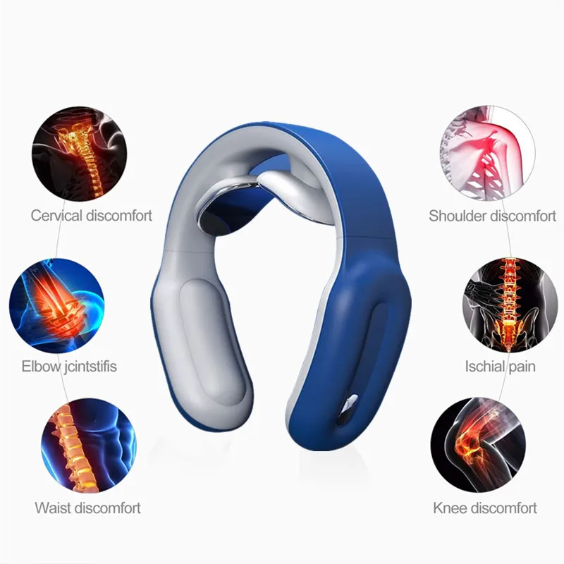 Smart Electric Neck and Shoulder Massager Heating Pain Relief Tool Health Care Relaxation Cervical Vertebra Physiotherapy