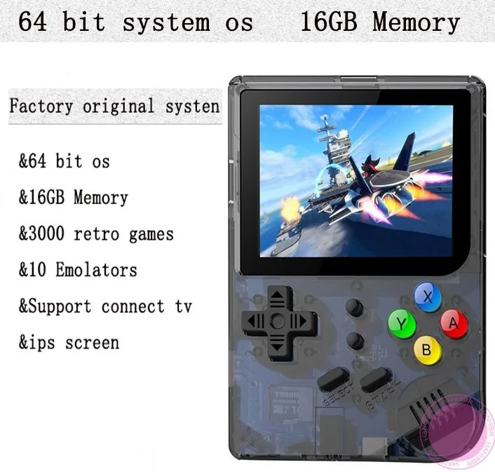 Black FACTORYOS 16GB Двойная система Linux Ретро игровая консоль 3 дюйма 16 Гб портативная игровая консоль RG300 32 Гб TF 13000 классические игры - Цвет: Black FACTORYOS 16GB