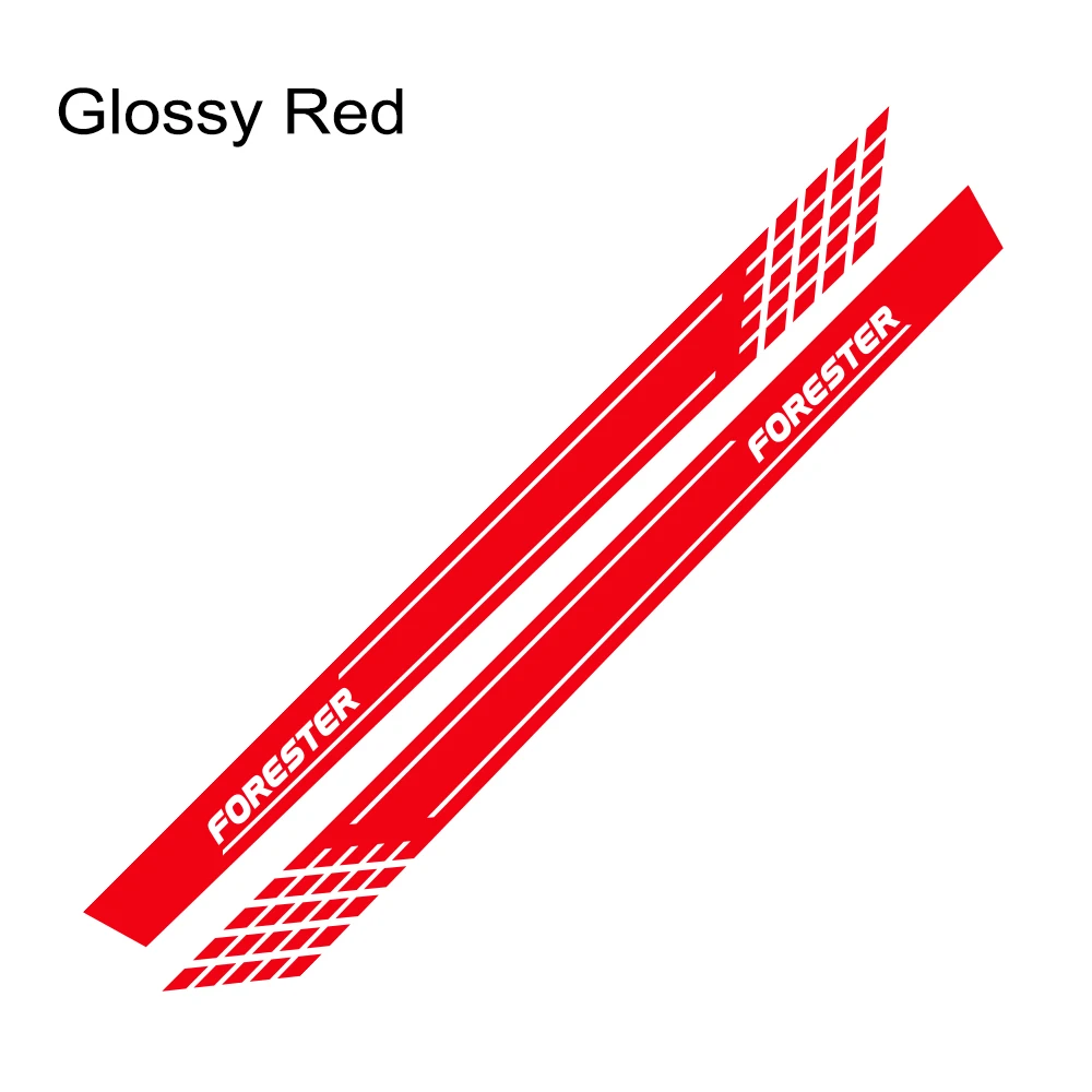 Glossy Red Для Subaru Forester XV Outback автомобиля длинные боковые юбки наклейки украшения DIY виниловая пленка авто Спорт Стайлинг наклейки аксессуары для автомобиля - Название цвета: Glossy Red