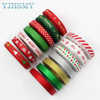 

3/8”Christmas lineprint Pattern Ribbon , 5 yards DIY handmade hair accessories Material , Bow Decoration Holiday decoration