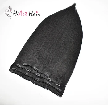 

HiArt 120g Clip In Human Hair Extensions Factory 4PC Full Head Extension Double Drawn Weft Hair Extensions Real Hair 20"