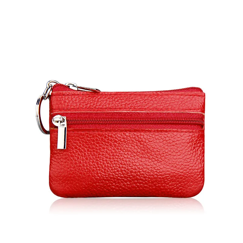 

2020 Women Genuine Leather Mini- Small Fruit Color Transit Card Bag Originality Zipper Key Wallet Coin Bus Loose Money Purse