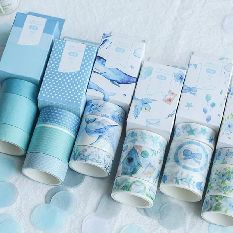 

3Pcs/Set Cute Ocean Animals Decorative Paper Washi Tape Japanese Stationery Masking Tape School Supplies Stickers Scrapbooking