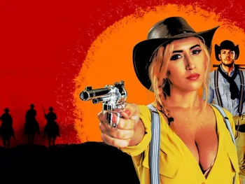 

JMINE Div 5D sexy Cowboys Girl Gun Full Diamond Painting cross stitch kits art High Quality Portrait 3D paint by diamonds