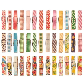 

Colorful Painted Wood Clothespin for Photo Clips Scrap Booking Crafts Gift Wrapping 100PCS