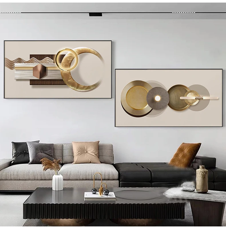 Modern Industrial Geometric Canvas Painting Home Decor Fashion Wall Poster Print Abstract Luxury Living room Decoration Picture