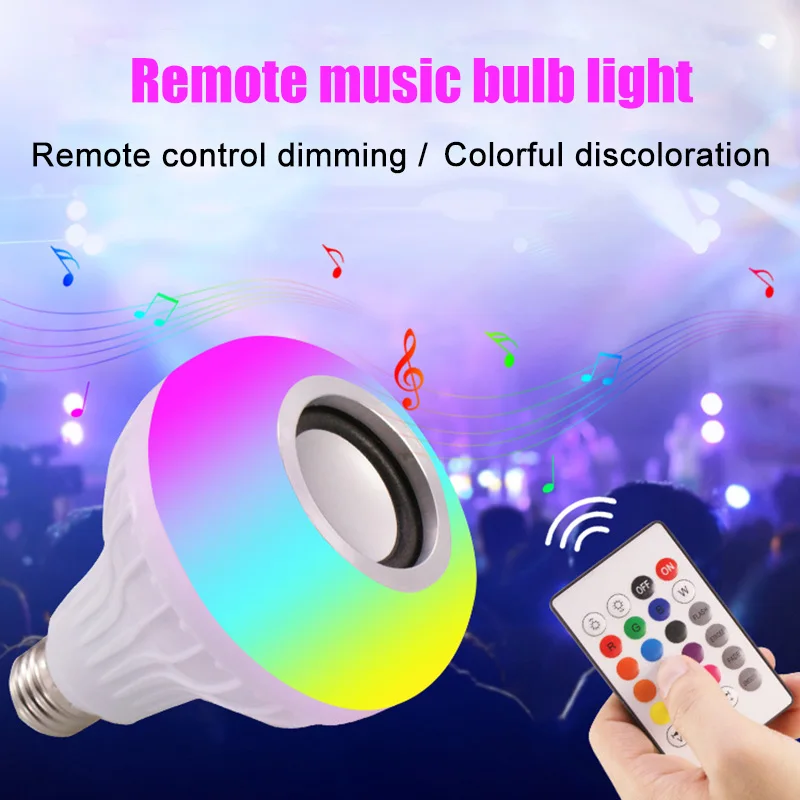 

Economical Wireless Bluetooth Speaker Bulb LED Light Lamp Smart Music Playing With Remote Controller ds99