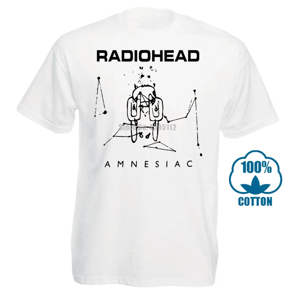 Radiohead Amnesiac Ok компьютерная Мужская черная белая футболка классная Повседневная