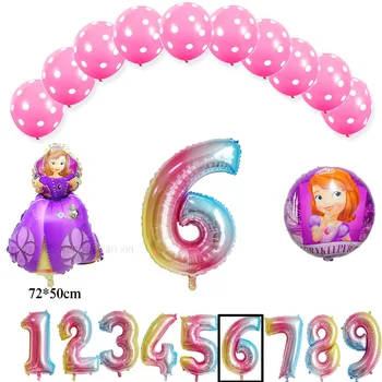 

13pcs princess birthday balloons set irregular sofia foil balloons and latex globos for sofia princess party balloons