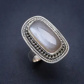 

Natural Cat Eye Handmade Unique 925 Sterling Silver Ring 7.25 A1235