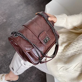 

High Grade Sense Textured Bag WOMEN'S Bag 2020 Autumn And Winter New Korean-style Versatile Shoulder Bag Chain Shoulder Bag
