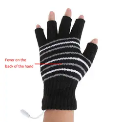 2 шт. рукавица с крышкой USB подключение Велоспорт Спорт моющиеся практичные лыжные Вязание Теплые уличные зимние перчатки с подогревом