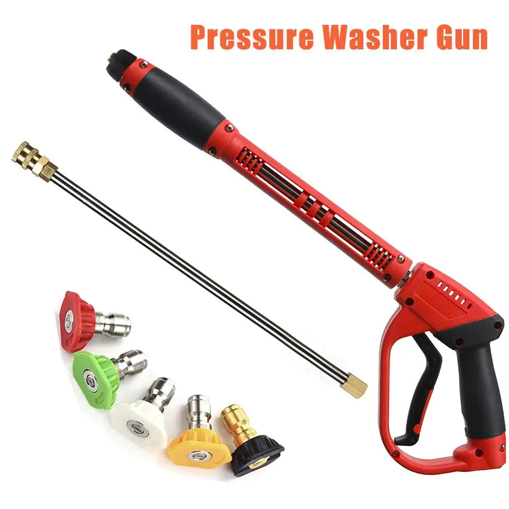 

High Pressure Washer Gun Removable and Convenient to Store Tips Different Angle Garden Watering Car Washing Water Gun Home Tools