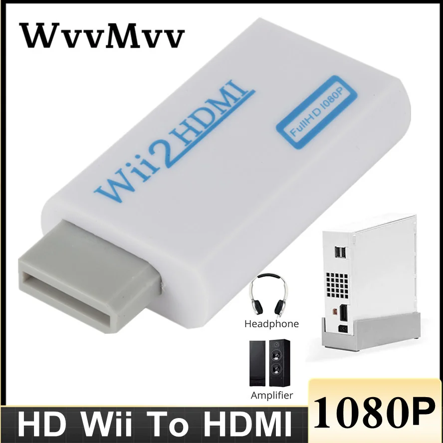 WVVMVV-Adaptateur de convertisseur compatible Wii vers HDMI, Full HD 1080P 720P 1080mm, câble audio vidéo pour PC HDTV, écran de moniteur