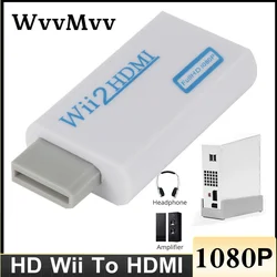 WVVMVV HD 1080P Wii To HDMI-compatible Converter Adapter Full HD 720P 1080P 3.5mm Audio Video Cable For PC HDTV Monitor Display
