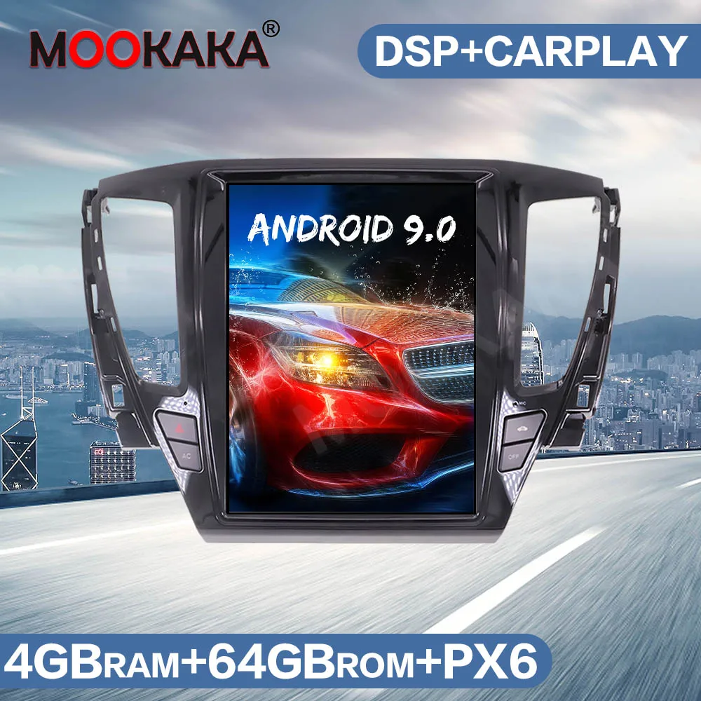 Автомобильный GPS-навигатор в стиле Tesla Android 9 0 4 + 64 ГБ для MITSUBISHI PAJERO Sport 2016-2019