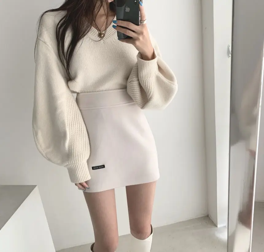 korean v neck sweater