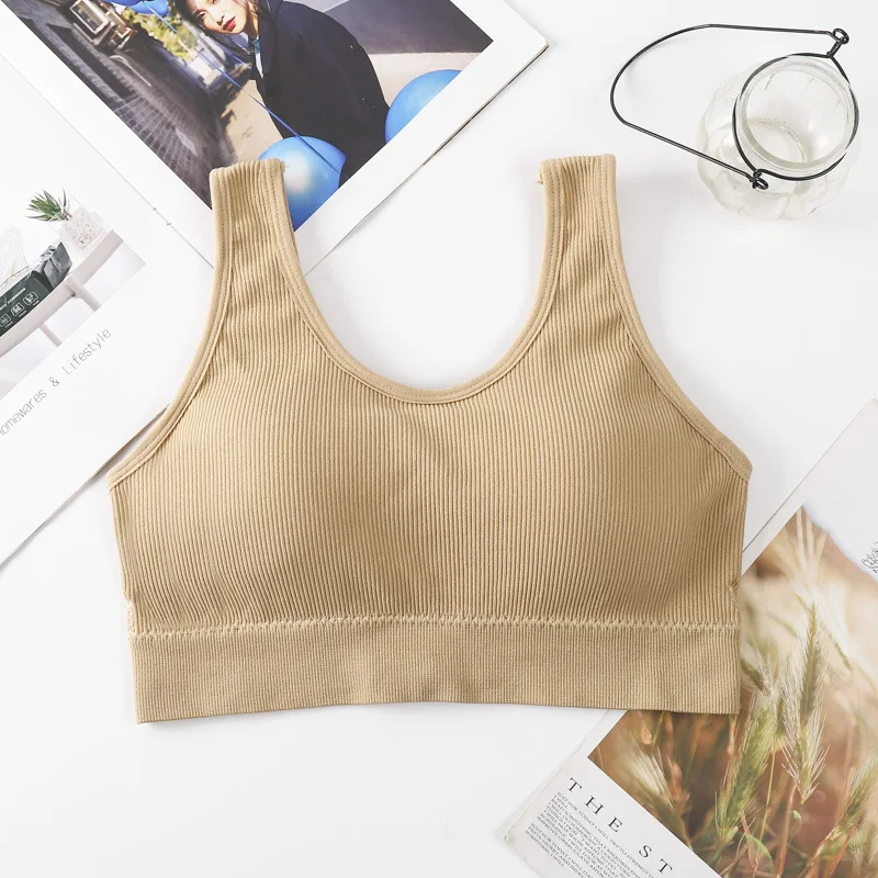 Women's Cotton Underwear Tube Tops Sexy Solid Color Top Fashion Push Up Comfort Bra Female Sports Tank Up Female Crop Top women lingerie bra women tube tops