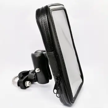 

Motorcycle Cell Phone Mount Holder with Waterproof Zipper Case Handlebar Rail Mount Holder Case for iPhone 7/X, Galaxy S9 Plus