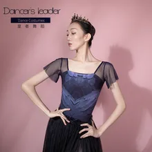 

Ballet Leotards For Women's Dance Practice Clothes Printed Little Flying Sleeve Gymnastics Leotards Adult Aerial Yoga Costume