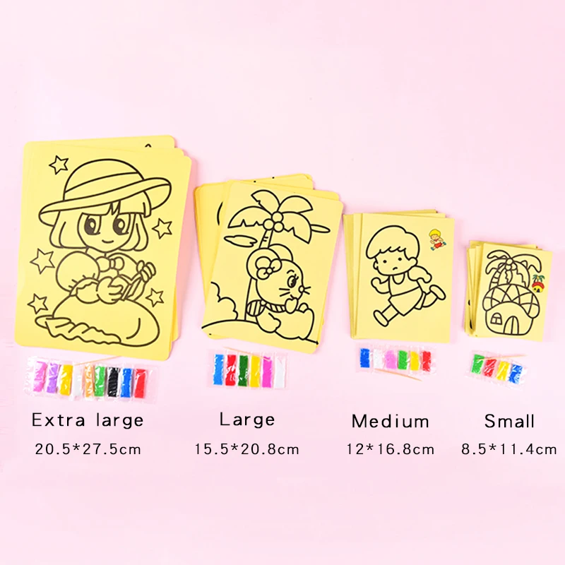 10/20/40Pcs Magic Scratch Art Doodle Pad Sand Painting Cards Early  Educational Learning Creative Drawing