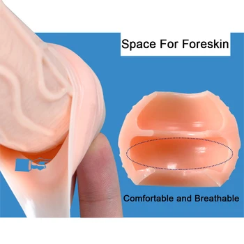 Reusable Foreskin Corrector for Men Silicone Cock Ring Ghost Exerciser Delay Ejaculation Adult Sex Toys Male Penis Stretcher 4