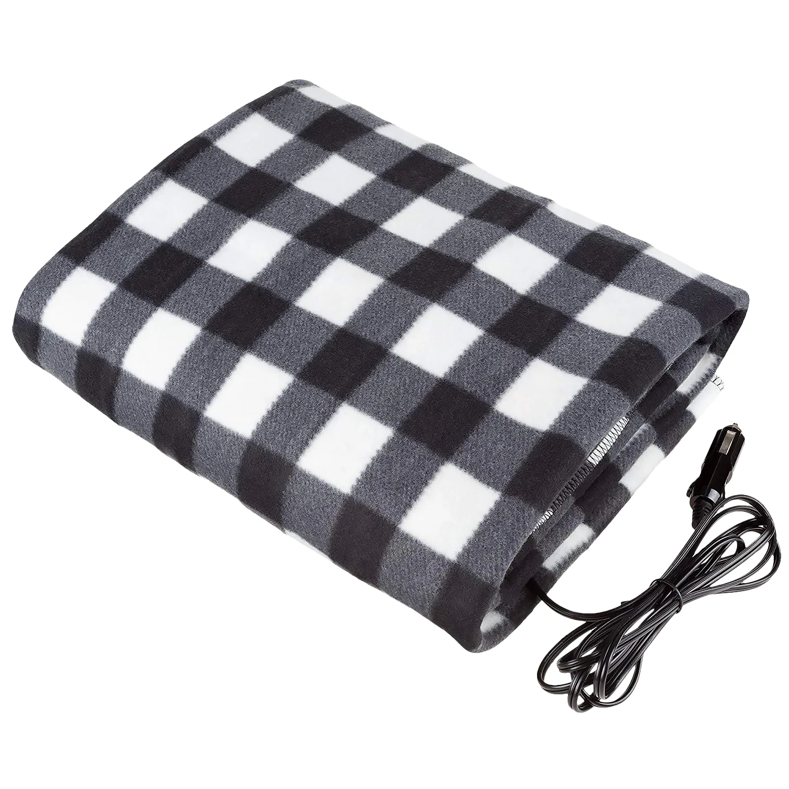 Electric Car Blanket 12 Volt Heated Fleece Travel Throw with Patented Safety Timer Constant Temperature Heating Blanket