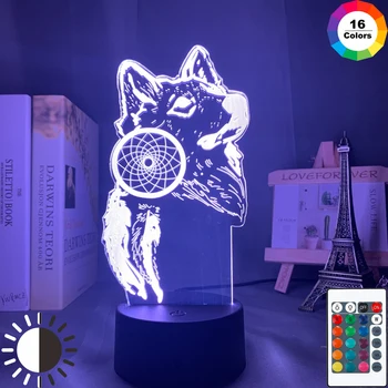 

3d Lamp Dreamcatcher Wolf Nightlight for Home Room Decoration Lighting Led Color Changing Touch Sensor Night Light Birthday Gift