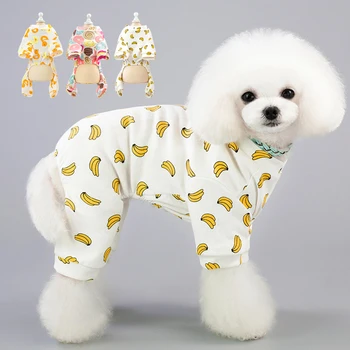 

Cute Cotton Clothes for Dogs Autumn Winter Dog Cat Clothing Shirt Small Medium Dogs Outfit Chihuahua Shitzu Banana Duck Print