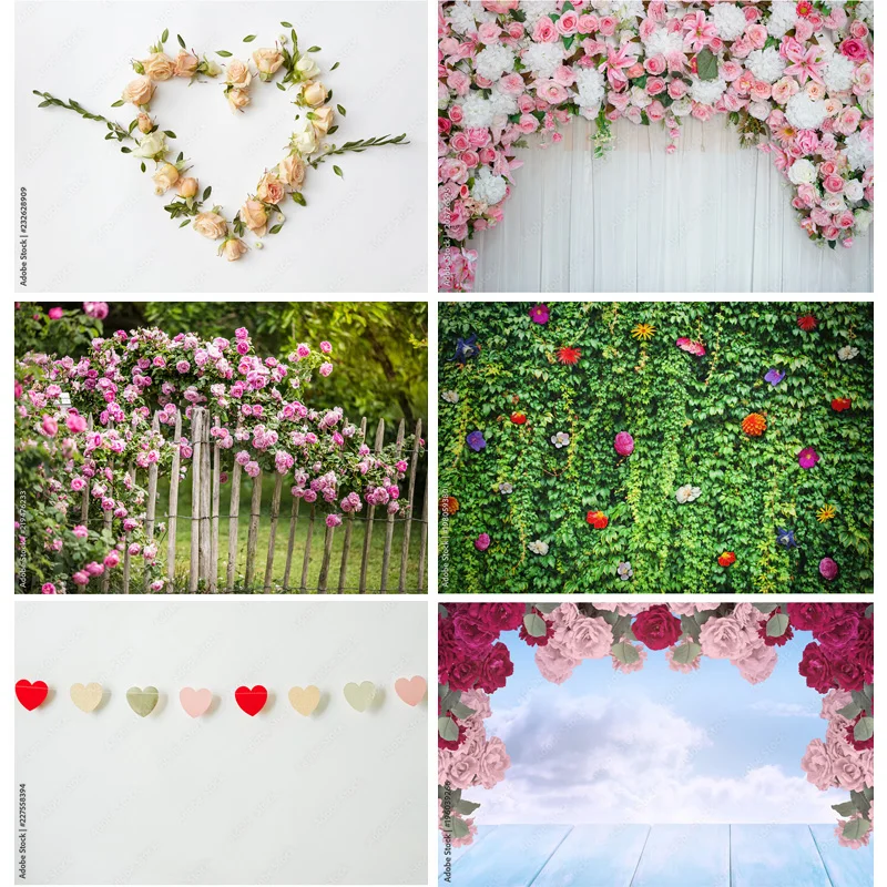 

Photorealistic Fabric Valentine Day Photography Backdrops Prop Love Heart Rose Wall Photo Studio Background 21126 QRJJ-03