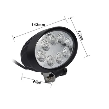 

Oval LED Headlight 10-60V DC 24W Shockproof Waterproof Parts Replacement