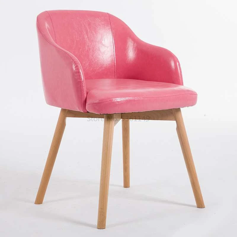Нордический тканевый стул Aden, повседневный компьютерный стул Кофейня из твердой древесины, домашний современный минималистичный обеденный стул с спинкой - Цвет: 7