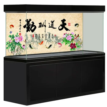 

[JX-1068] Fish Tank Background HD Calligraphy Series Aquarium Sticker Mural Decoration Painting Pattern Size Can Be Customized
