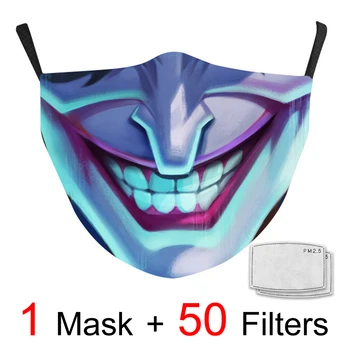 

Halloween Party Face Masks Adult Fashion Printed Washable Mouth Cover Lavable Cotton Fabric Masks